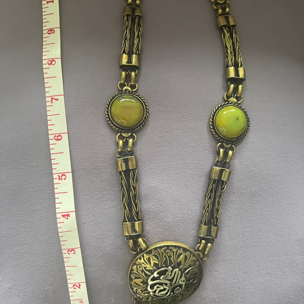 Vintage Arabic calligraphy choker necklace